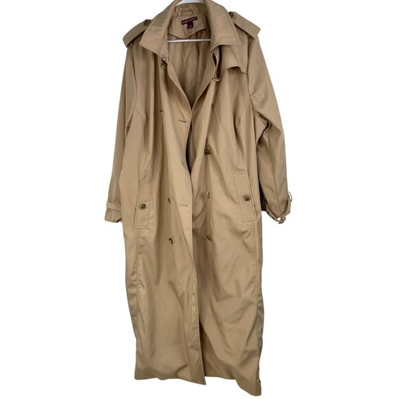 Jessica London Beige Double-Breast Trench Coat Plus Size 24 Womens  RO10238 EUC - Picture 7 of 9